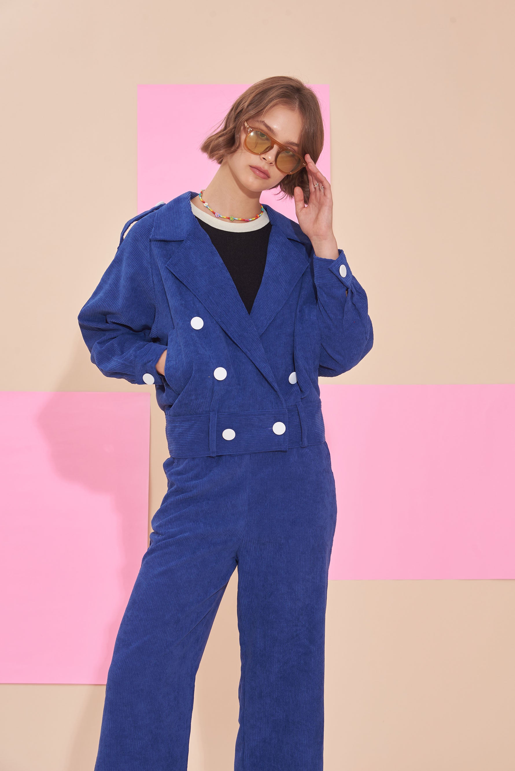 LIKE A JAGGER | Cobalt Blue Corduroy 80s Bomber Jacket