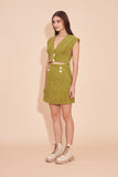 "SUNSHINE" High Waisted Mini A Line Skirt In Olive Corduroy