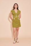 "SUNSHINE" High Waisted Mini A Line Skirt In Olive Corduroy