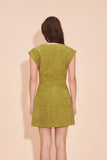 "SUNSHINE" High Waisted Mini A Line Skirt In Olive Corduroy