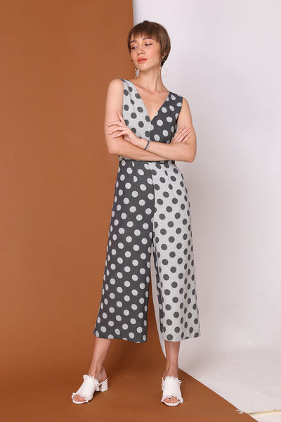 ONE WAY OR ANOTHER | Colour Block Polka Dot Jumpsuits