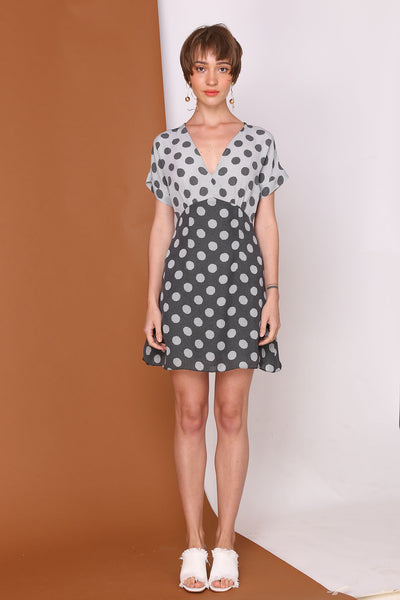 HEAD OR TAIL | 2 Tone Polka Dot Mini Dress