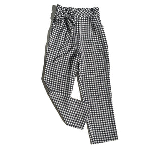LOVE NOT WAR | High Waisted Pleat Front Pants In Gingham