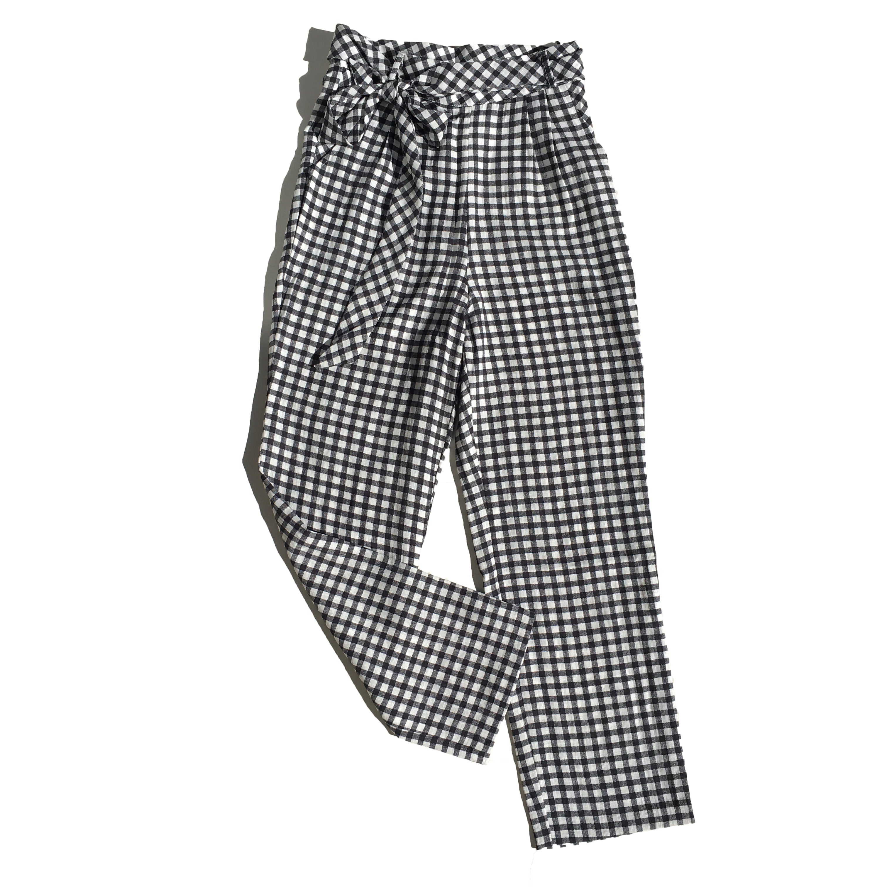 LOVE NOT WAR | High Waisted Pleat Front Pants In Gingham