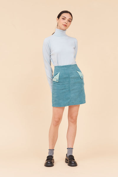 A line skirt corduroy top